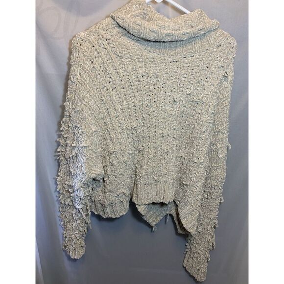 Anthropologie Sweaters - Women's L POL Anthropologie Shag Rag Turtle Neck Crop Sweater Crochet Beige‎